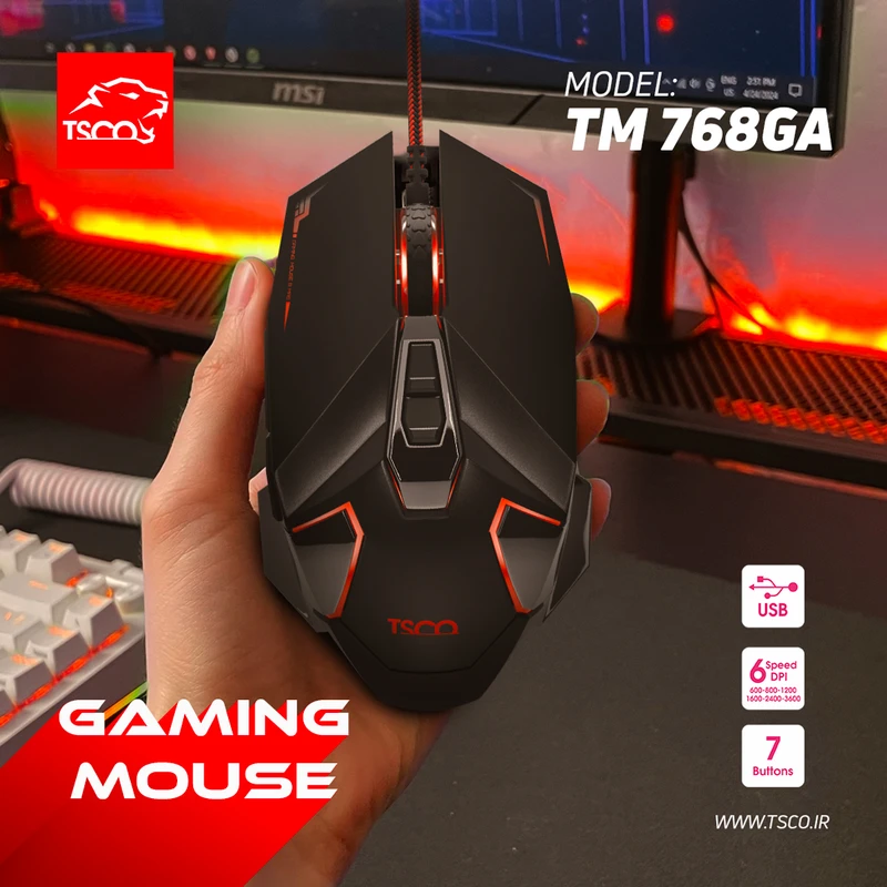 ماوس گیمینگ تسکو مدل TM 768GA