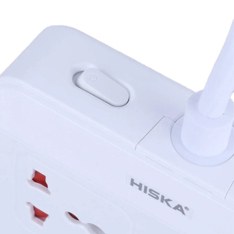 چند راهی 5 خانه هیسکا با کابل 2 متری + شارژر USB و Type-C
