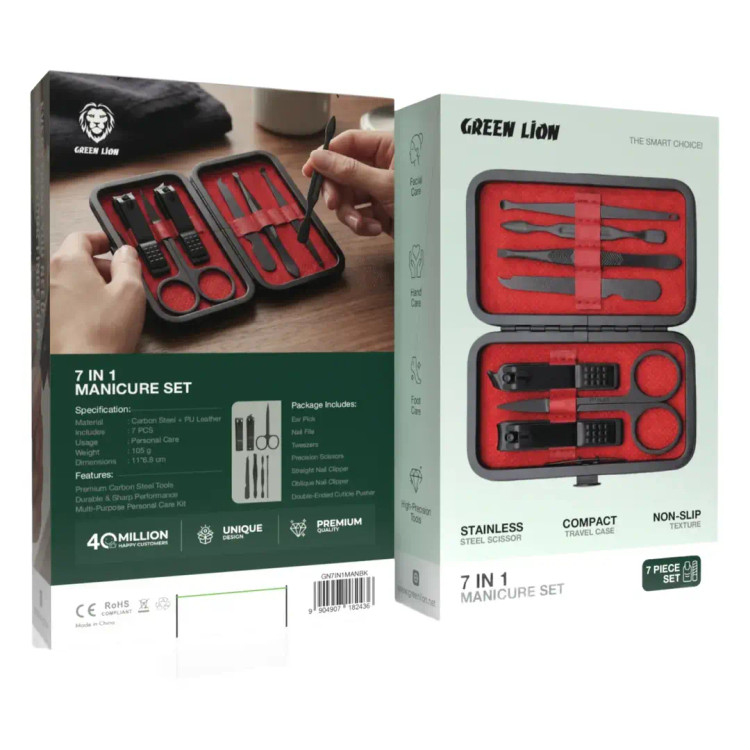 کیت مانیکور 7 کاره گرین Green Lion 7 in 1 Manicure Kit پک جدید 2026